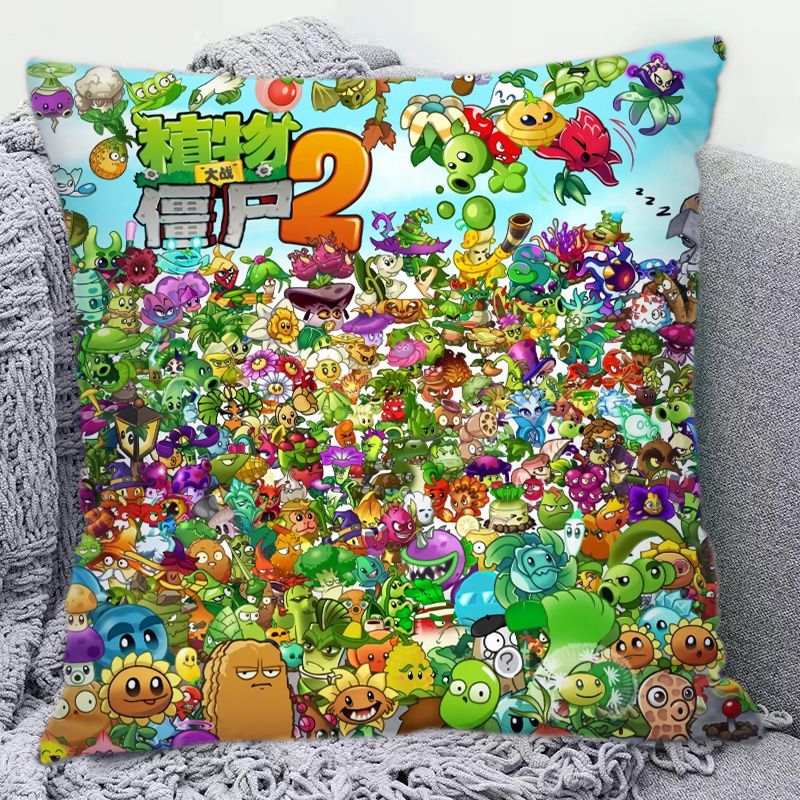 Decorative Throw Pillow - Plants Vs. Zombies Bantal Pola Dua