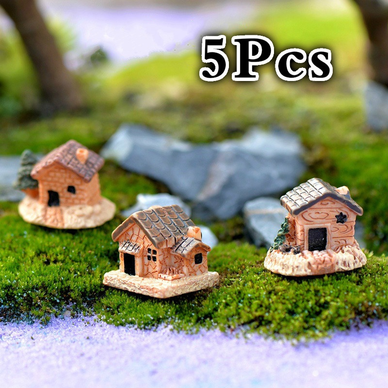 Home Decor Za - 5 buah Dekorasi Resin batu rumah