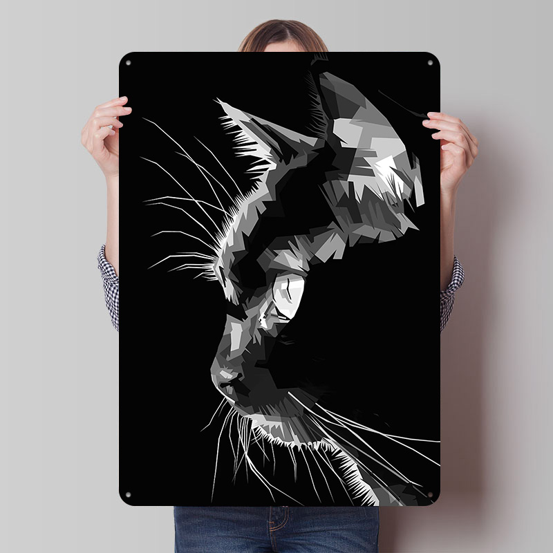 Home Decor Vector - Poster Cetak Seni Vektor Kucing Hitam