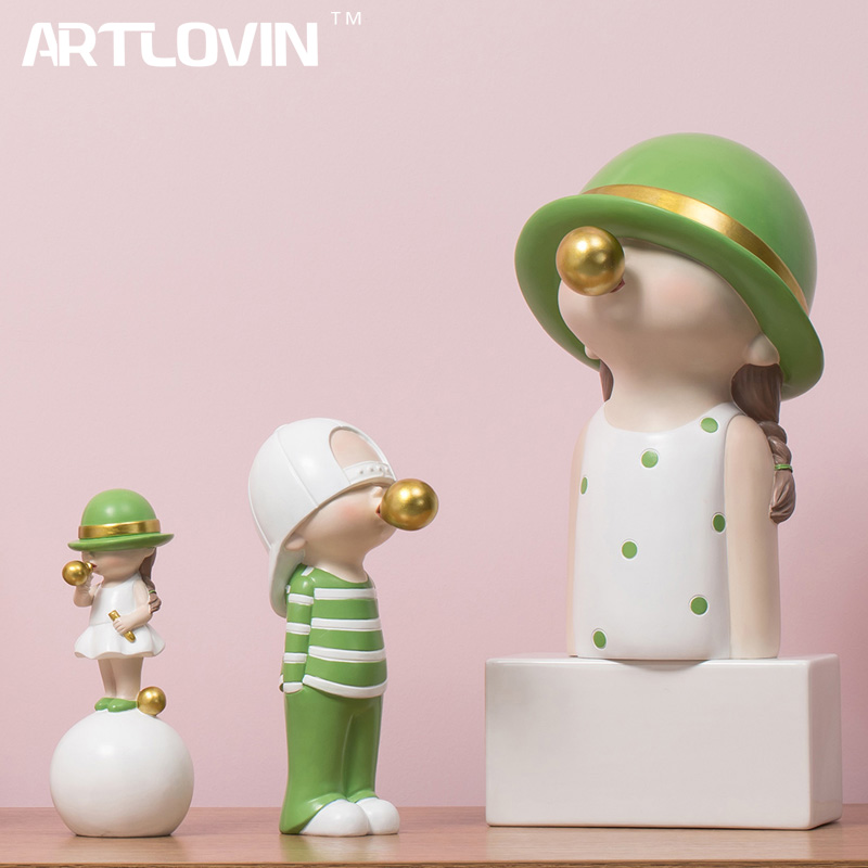 Home Decor Za - ARTLOVIN Nordic Gaya Karakter Patung-patung Anak-anak