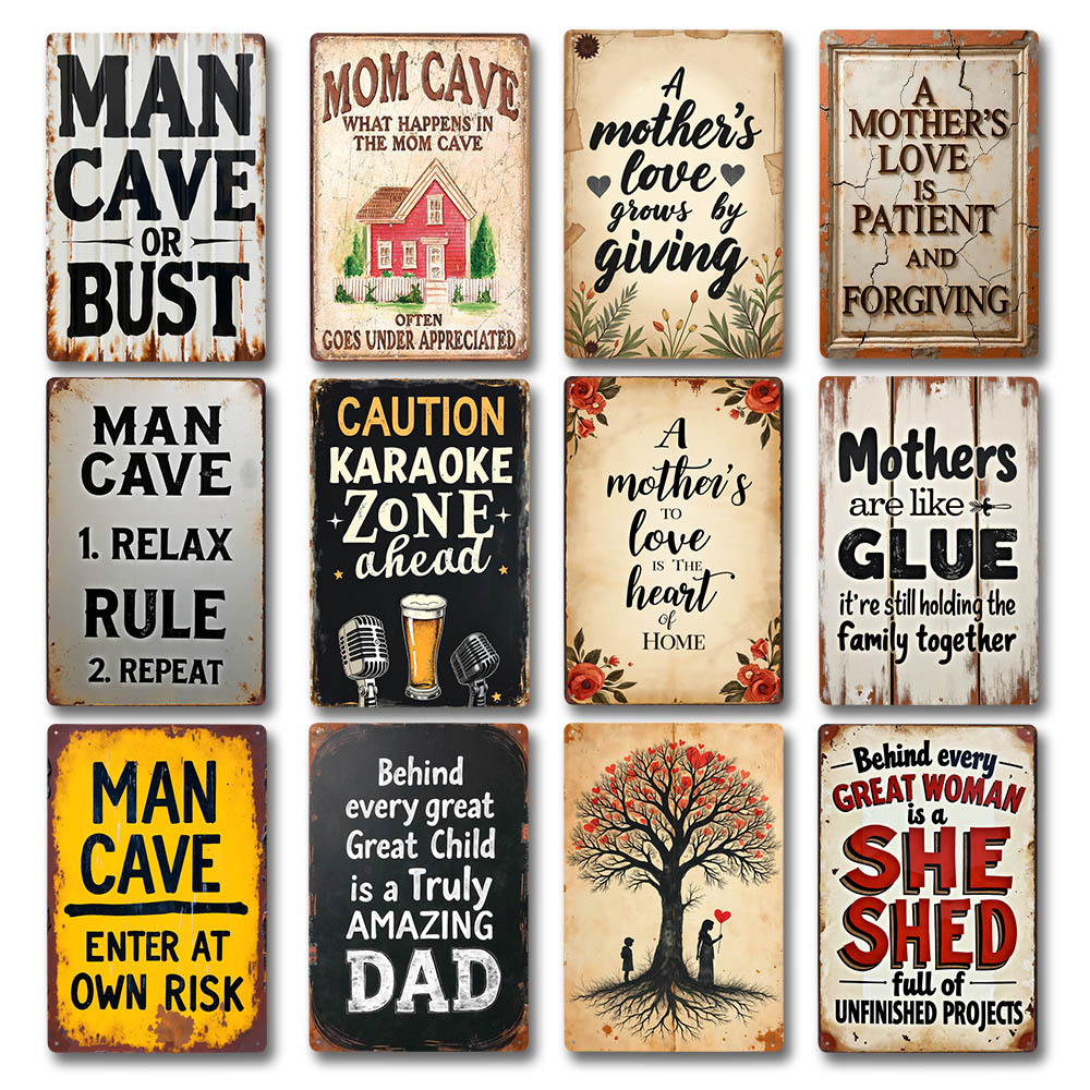 Home Decor Lovely Home - Tanda Timah Logam Retro Dekorasi Cinta