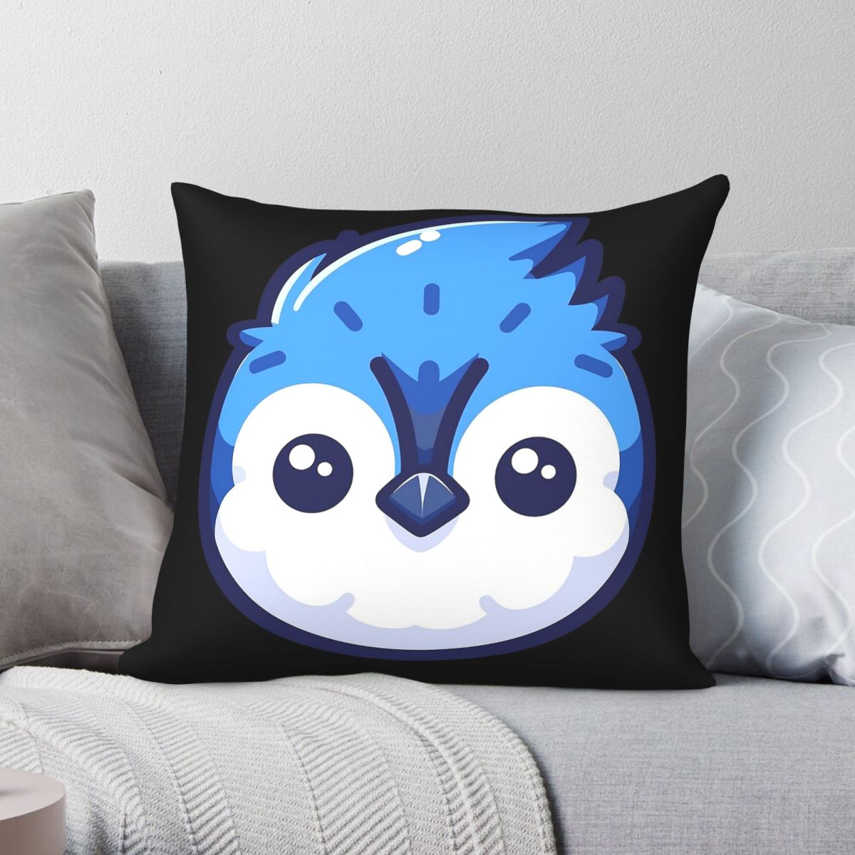 Home Decor Vector - Sarung Bantal Persegi Motif Wajah Burung