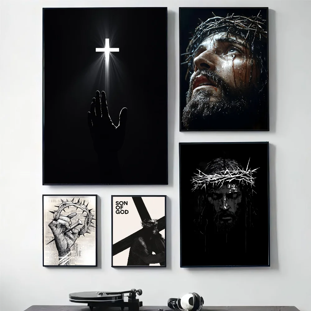 Home Decor Jesus - Seni Dinding Cahaya Suci Salib Yesus