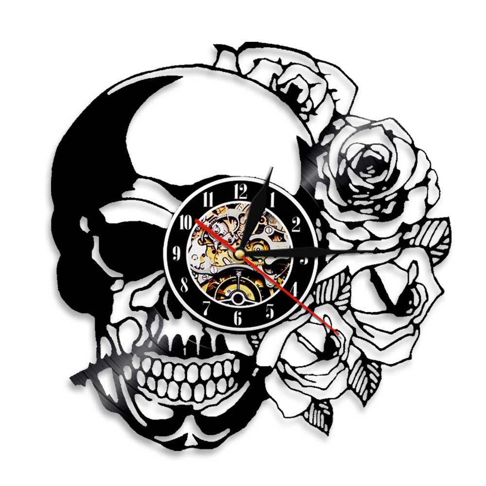 Home Decor Hippie - Hippie Skull dengan Rose Seni Dekoratif