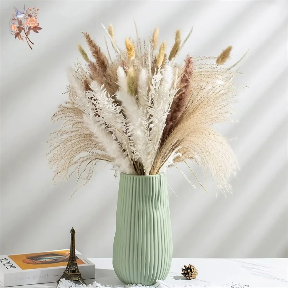 Pampas Grass Decor - 88pcs Rumput Pampas Kering Alami Dekoratif,
