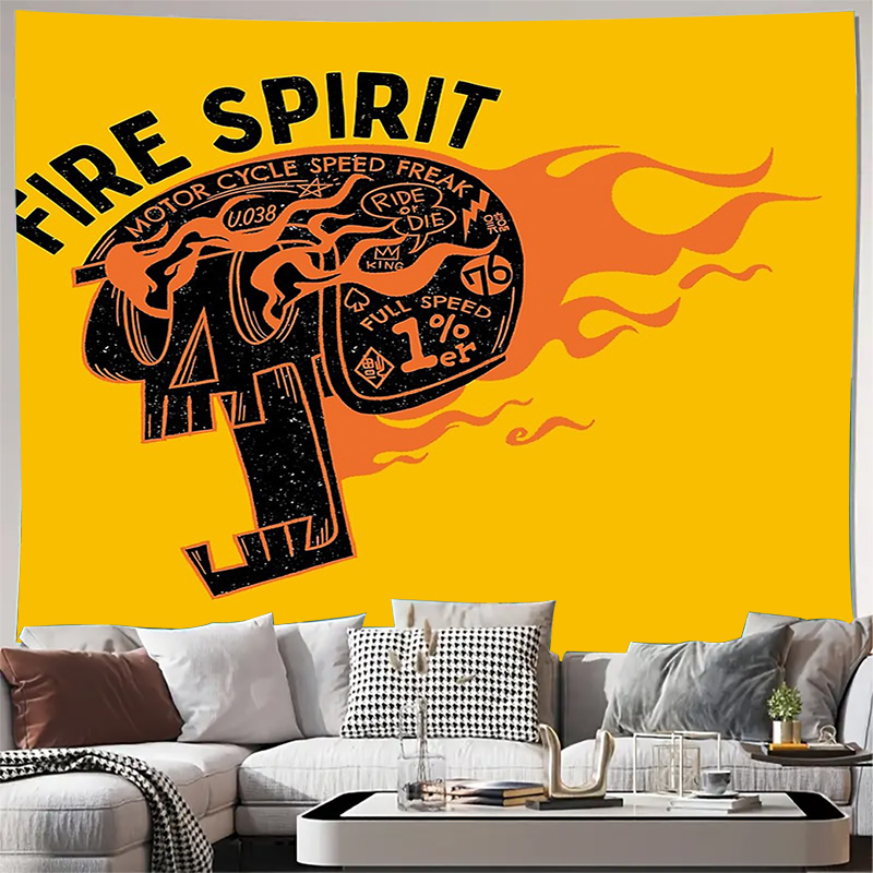 Home Decor Hippie - Tapestry Dinding Sepeda Motor Vintage Psychedelic