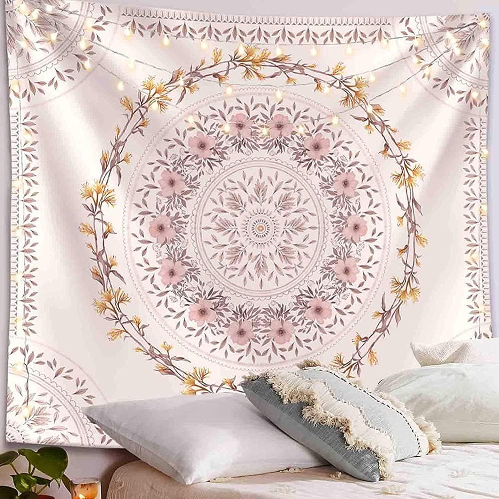Home Decor Hippie - Hiasan dinding permadani Bohemian, 1 merah