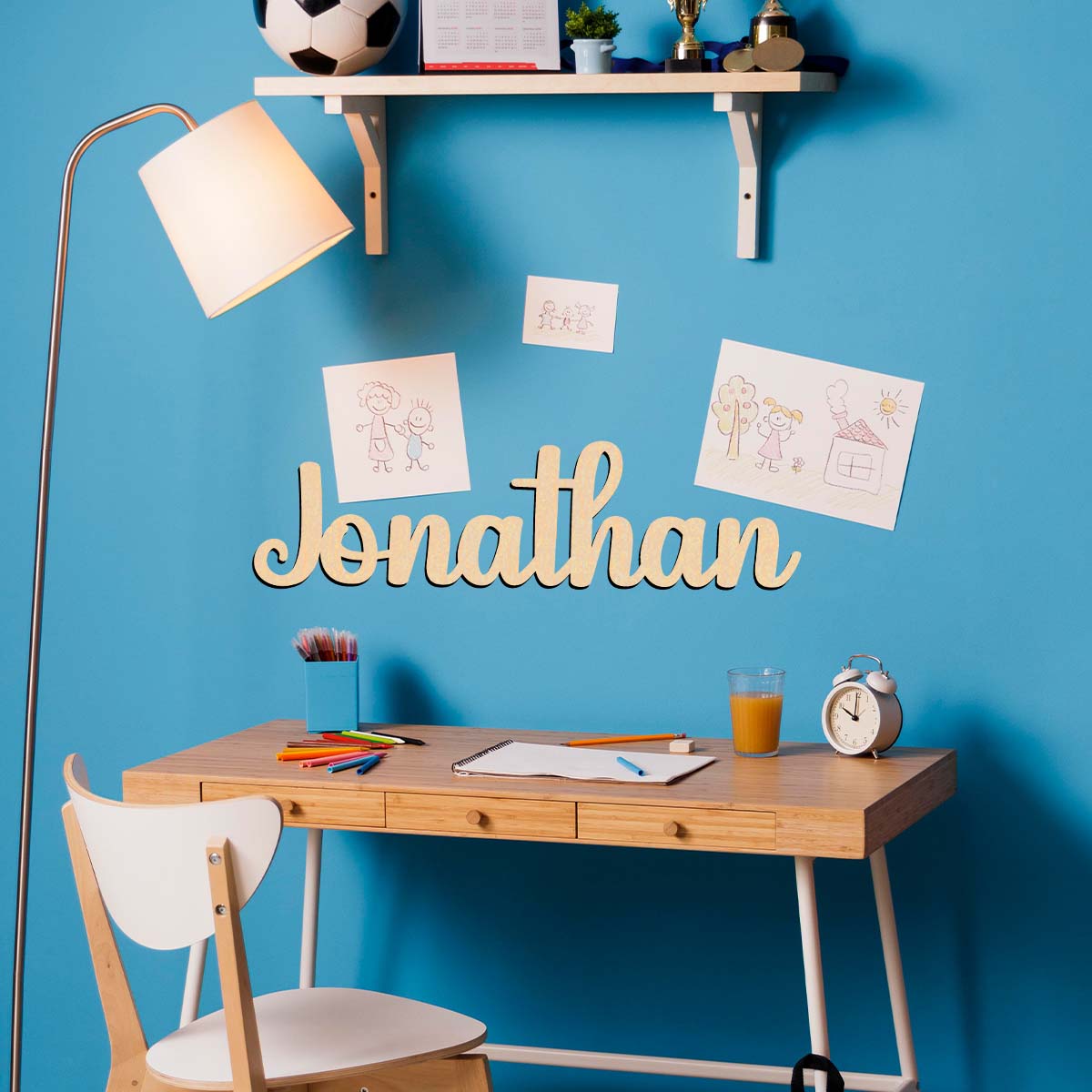 Home Decor Examples - 1 Buah Plakat Kayu Nama Kustom