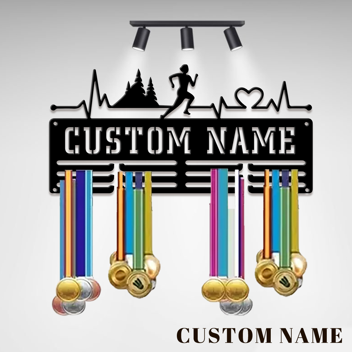 Home Decor For Wedding - Rak Pajangan Medali Logam Olahraga Maraton