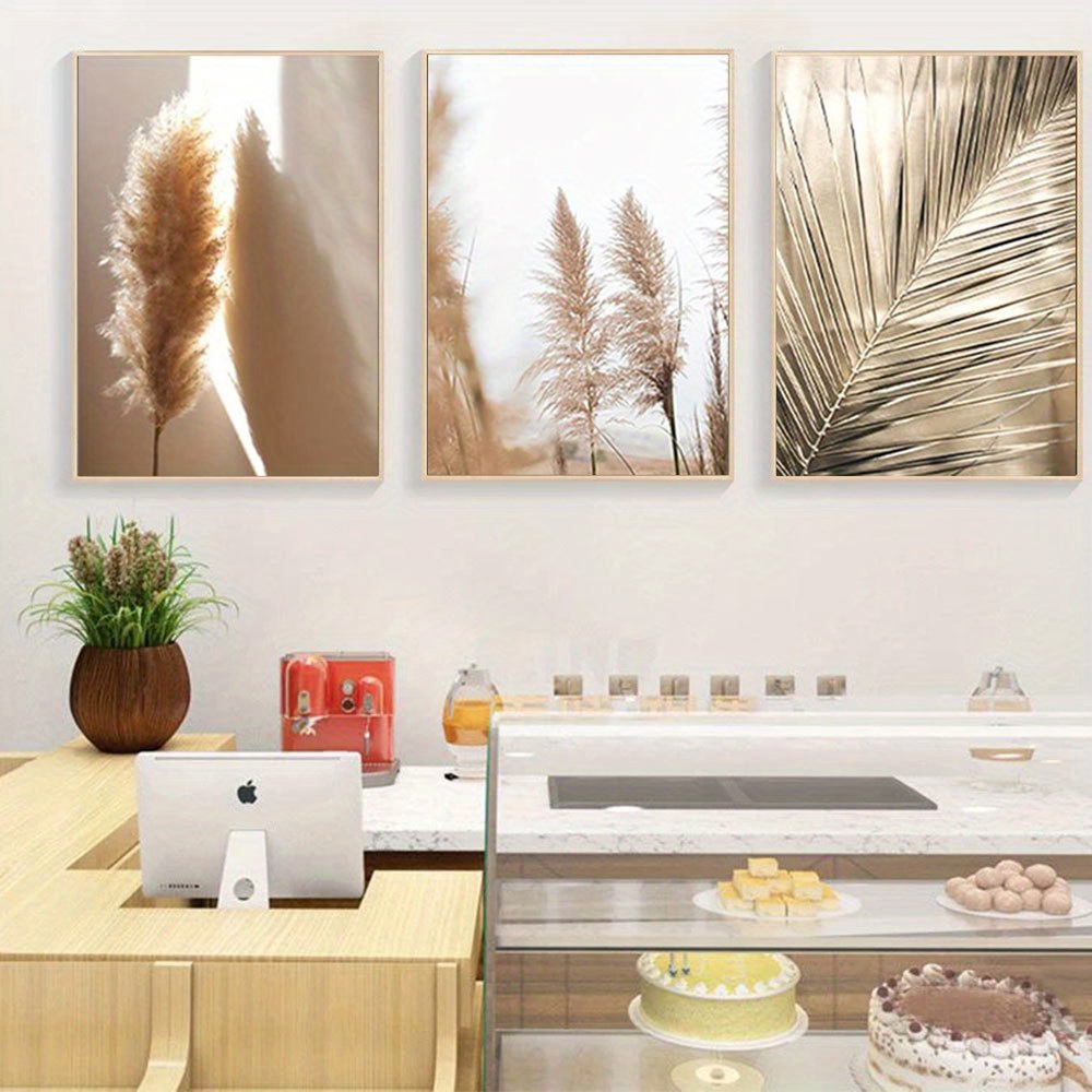 Pampas Grass Decor - Set 3 Pcs Poster Premium Tanpa