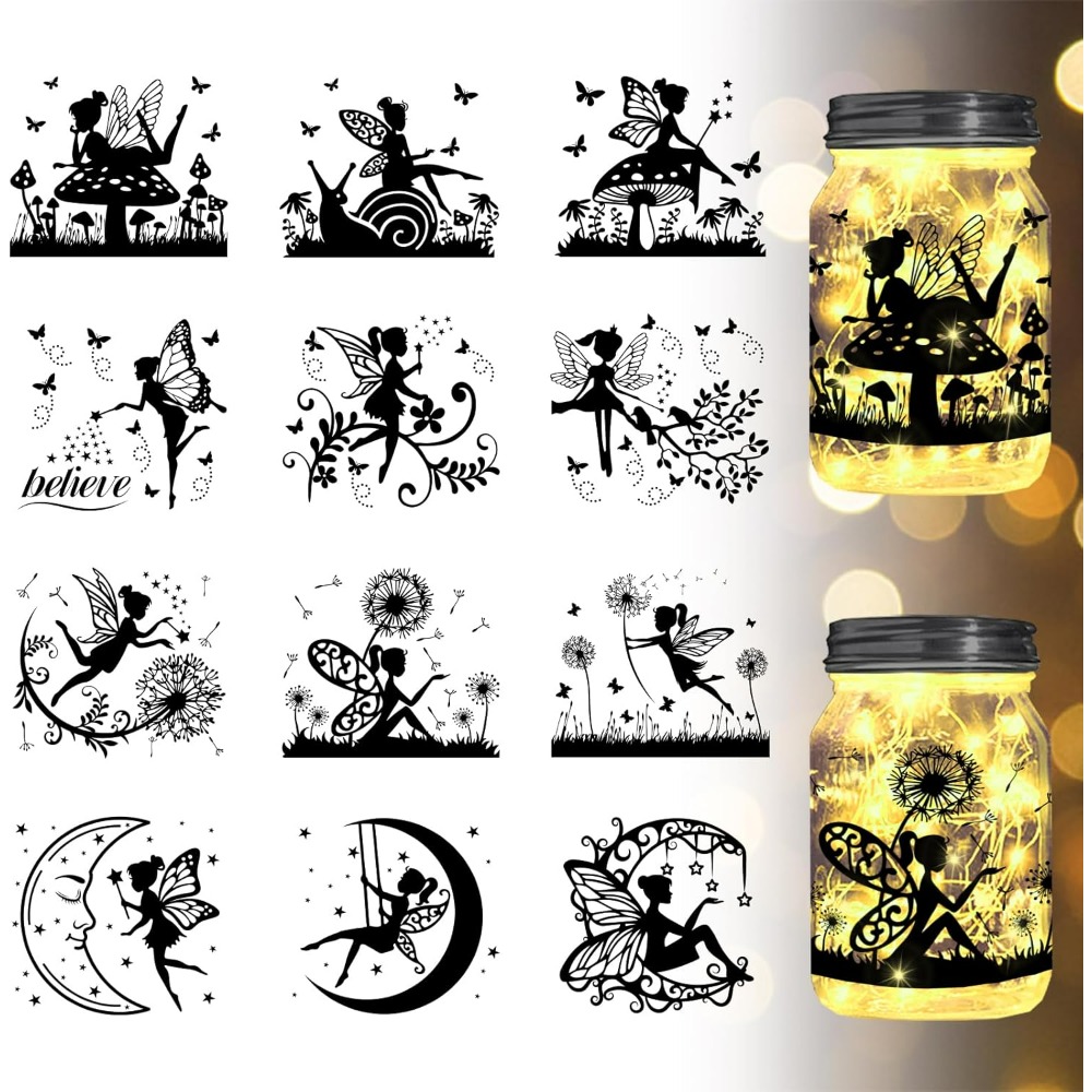 Home Decor Wallpaper - Siluet Elf Jar potongan kertas jendela