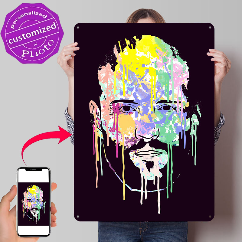 Home Decor Vector - Poster Logam Bertekstur 3D Personalisasi ACTOR