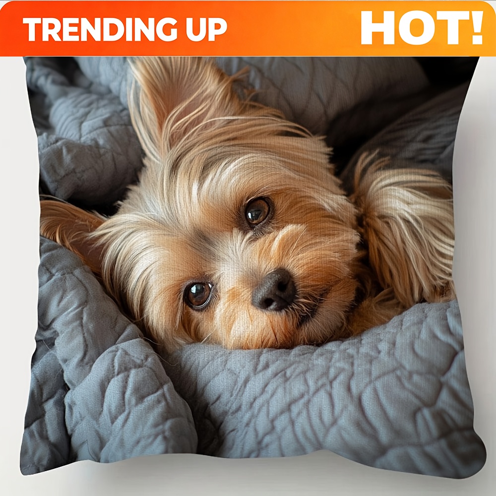 Decorative Throw Pillow - Sarung Bantal Cetak Yorkshire Terrier 1pc