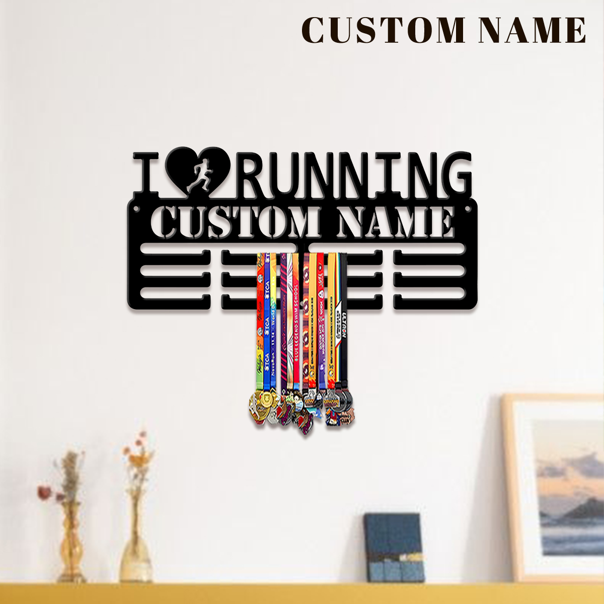 Home Decor For Wedding - Rak Pajangan Medali Logam Kustom I