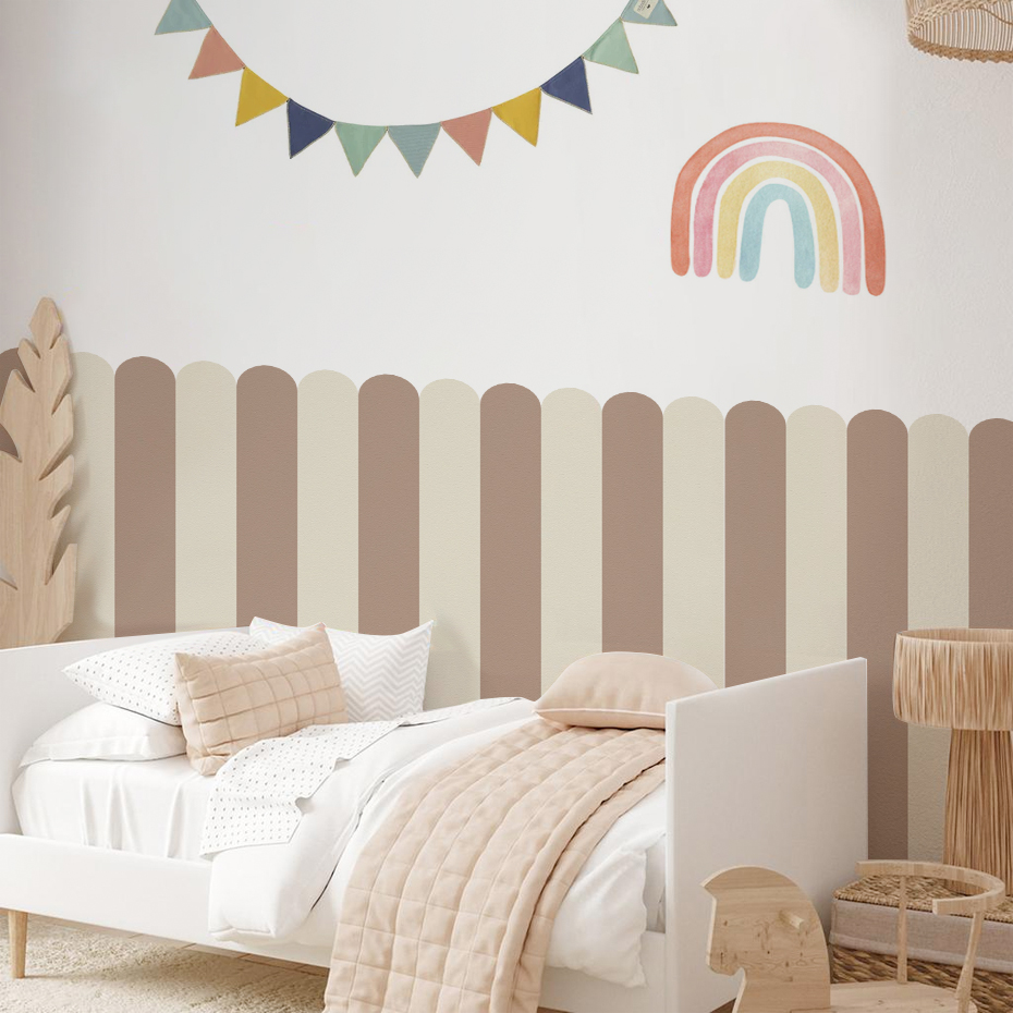 Home Decor Wallpaper - Wallpaper Busur Bergaris Vertikal Multiwarna Seni
