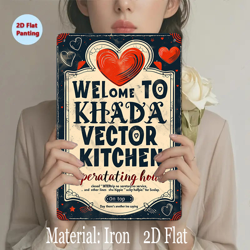 Home Decor Vector - Papan Besi Bertema Cinta Vintage 