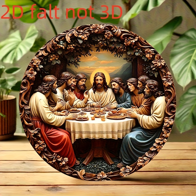 Seni Dinding Bulat Aluminium,  - Home Decor Jesus ulasan dan harga