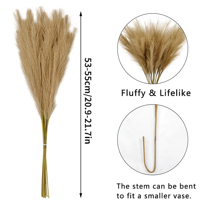 5PCS/set Bunga Buatan Dekorasi - Pampas Grass Decor ulasan dan harga