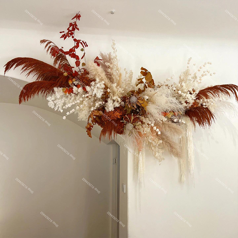 Rumput Pampas Mawar Buatan Dau - Pampas Grass Decor ulasan dan harga