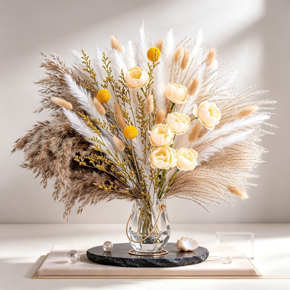 Buket Bunga Kering Campuran, R - Pampas Grass Decor ulasan dan harga