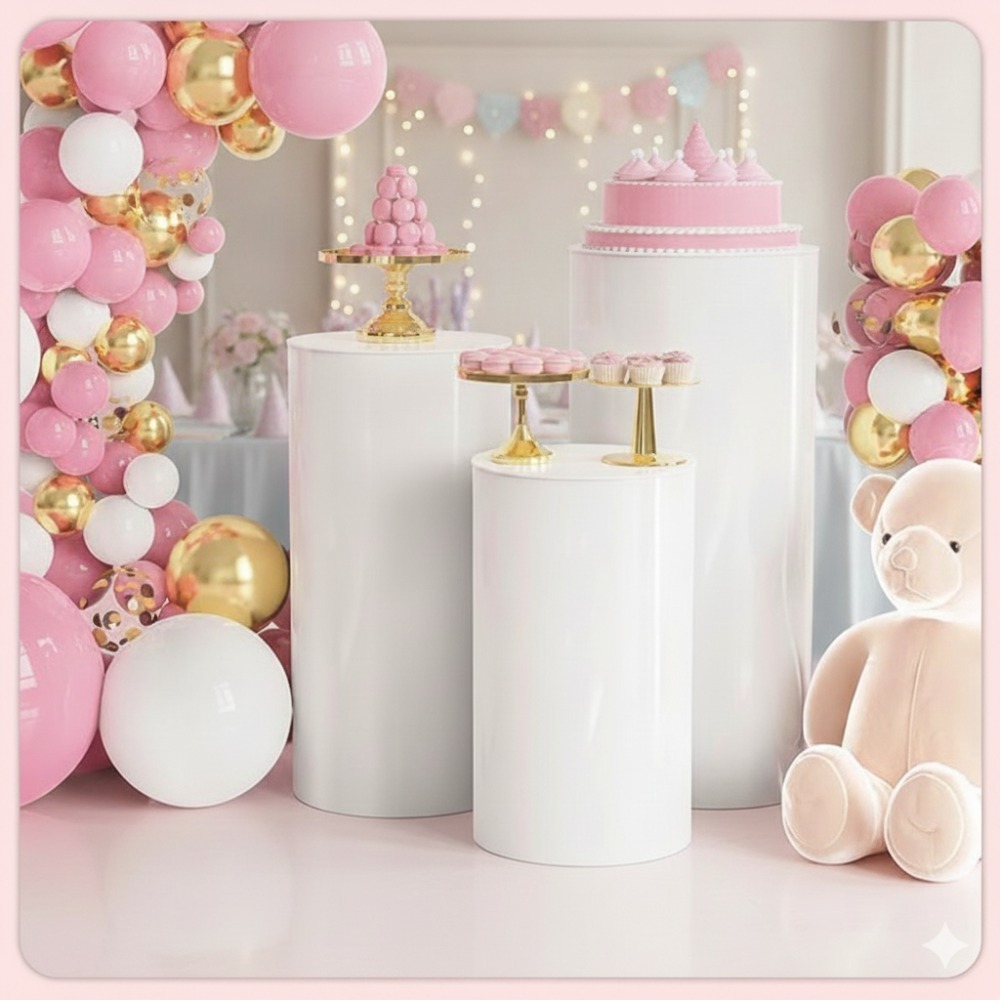 3/5Pcs Alas Silinder Putih, Pi - Home Decor For Wedding ulasan dan harga