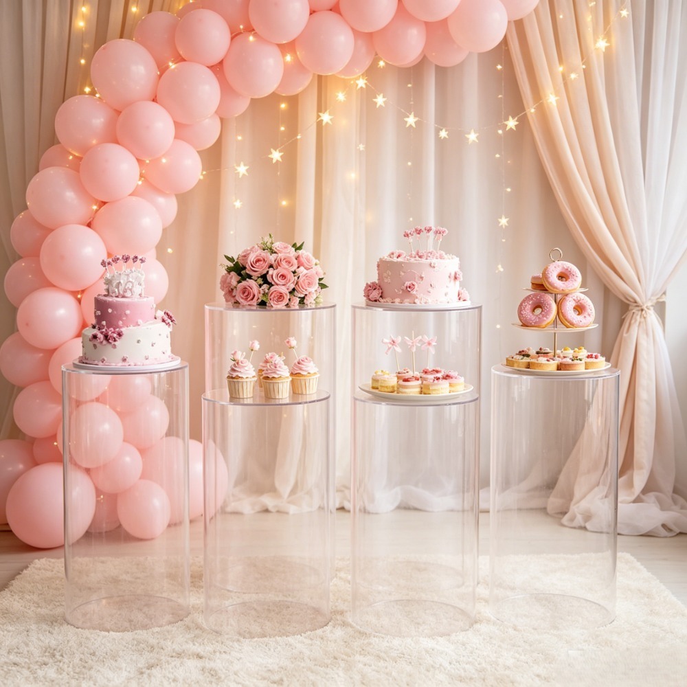 3/5Pcs Alas Silinder Putih, Pi - Home Decor For Wedding ulasan dan harga