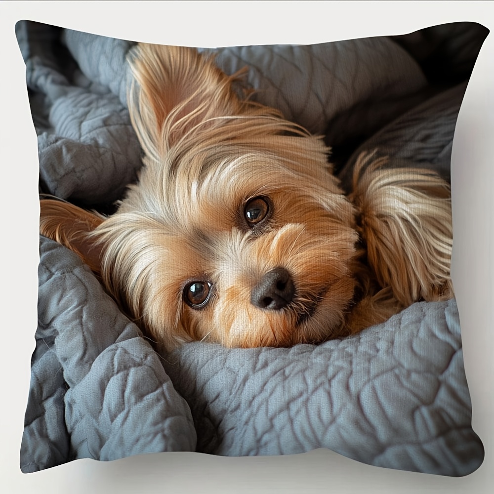 Sarung Bantal Cetak Yorkshire  - Decorative Throw Pillow ulasan dan harga