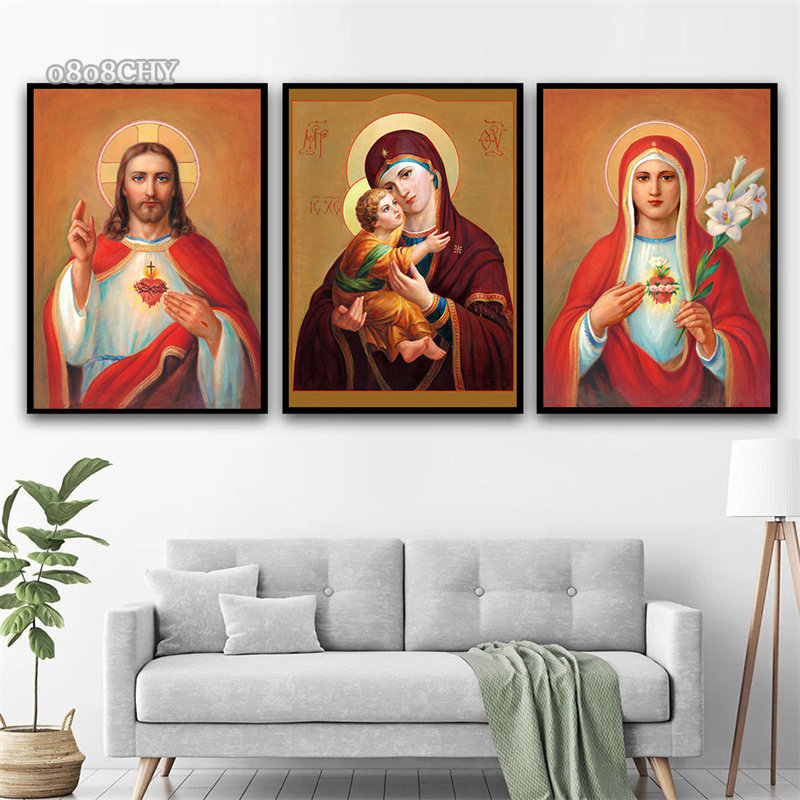 Seni Katolik Bunda Maria, Yesu - Home Decor Jesus ulasan dan harga