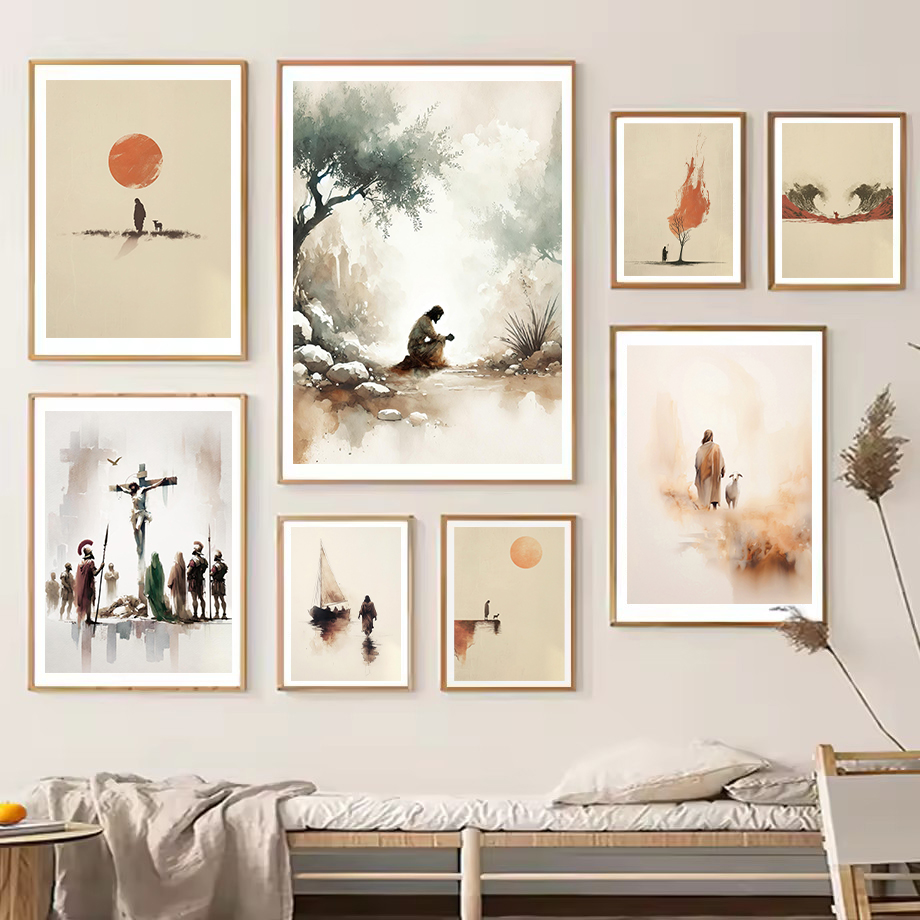 Lukisan Cat Air Yesus Keluar d - Home Decor Jesus ulasan dan harga