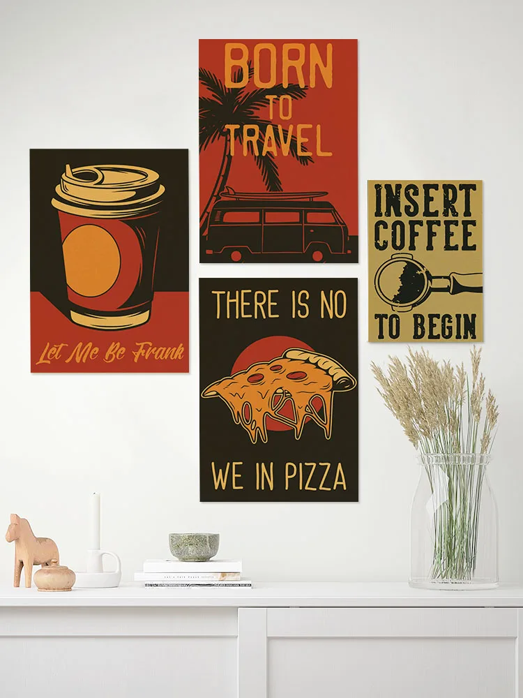 Set Poster Kopi Stiker Kertas  - Home Decor Vector ulasan dan harga