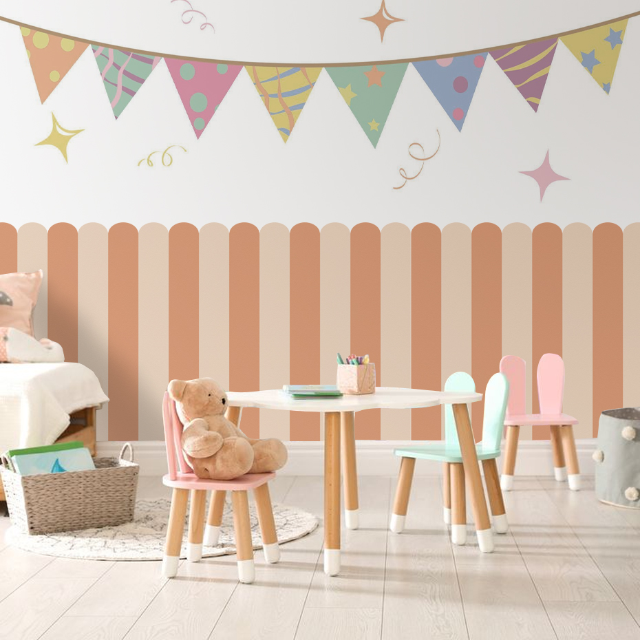 Wallpaper Busur Bergaris Verti - Home Decor Wallpaper ulasan dan harga